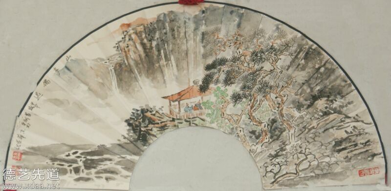 【扇面】高术平工笔画山水画作品10